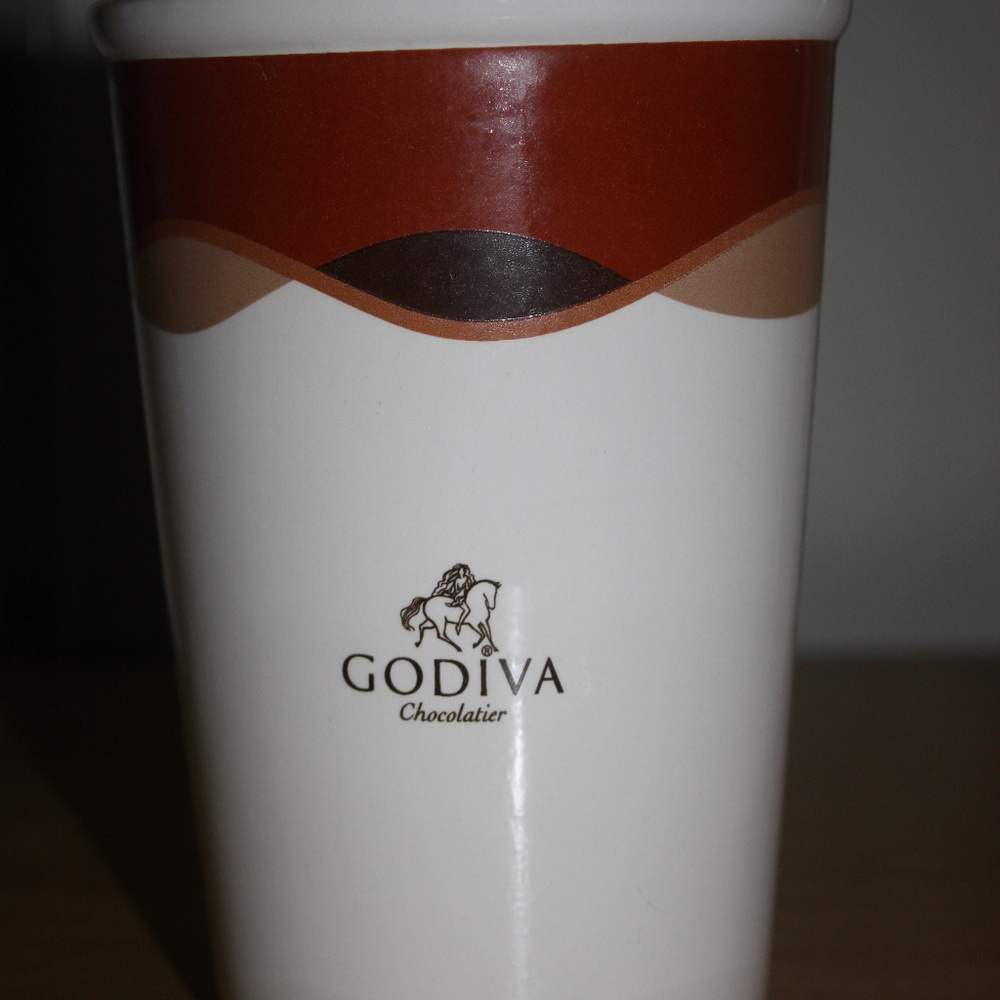 Godiva Chocolate Cannister Utensil Crock